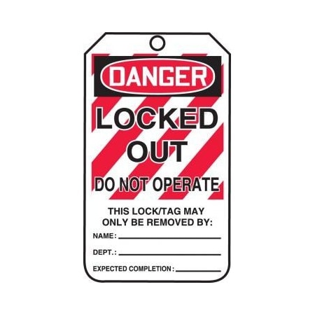 Accuform OSHA DANGER SAFETY TAGS LOCKED OUT MLT407PTK MLT407PTK